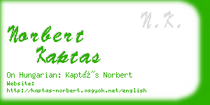 norbert kaptas business card